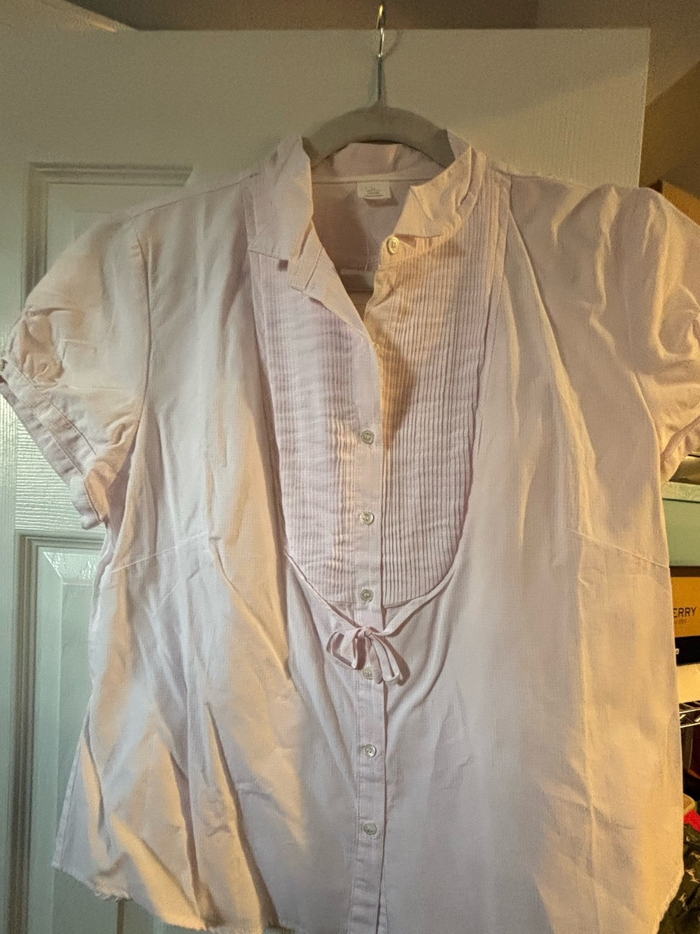 J. Crew Pink Short-Sleeve Button Front Blouse